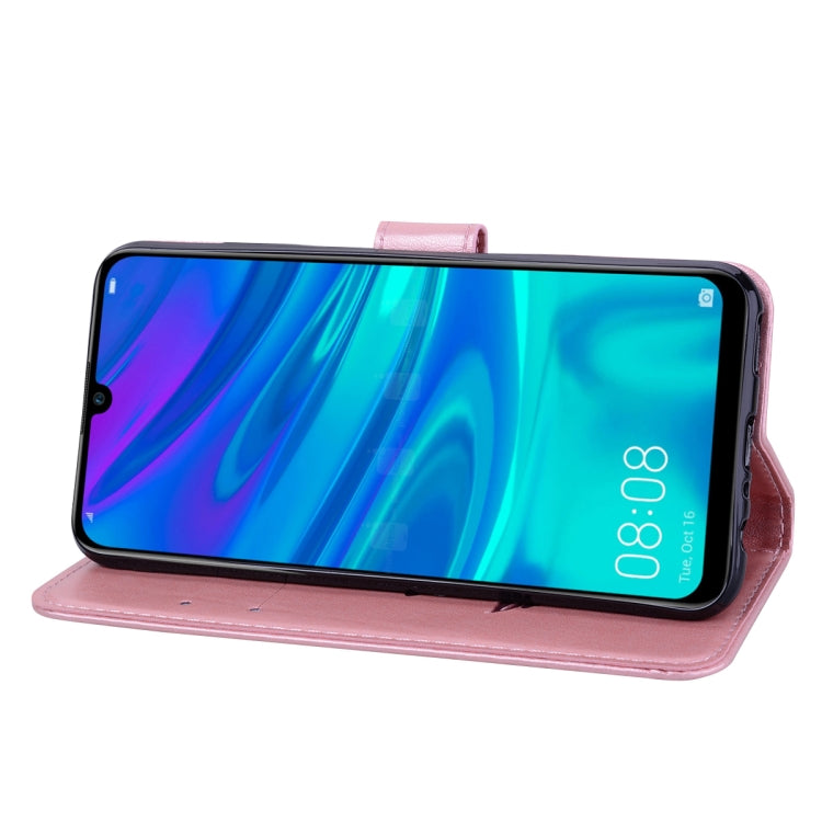 Rose Embossed Horizontal Flip PU Leather Case for Huawei P Smart 2019, with Holder & Card Slots & Wallet