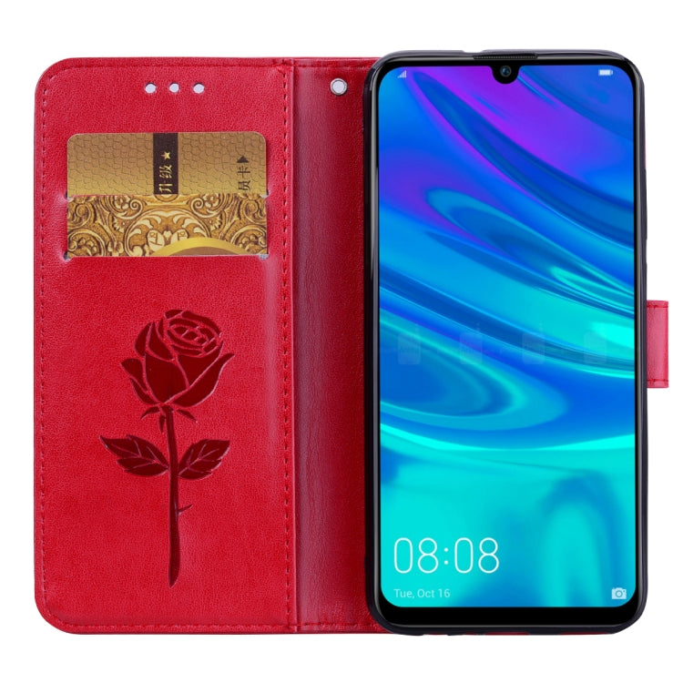 Rose Embossed Horizontal Flip PU Leather Case for Huawei P Smart 2019, with Holder & Card Slots & Wallet