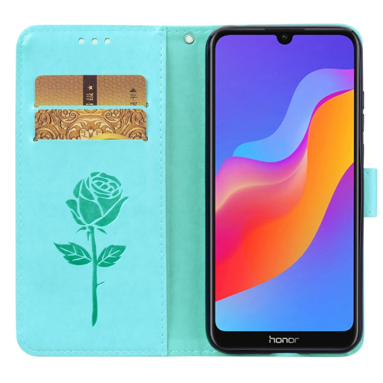Rose Embossed Horizontal Flip PU Leather Case for Huawei Honor 8A/Y6 2019, with Holder & Card Slots & Wallet