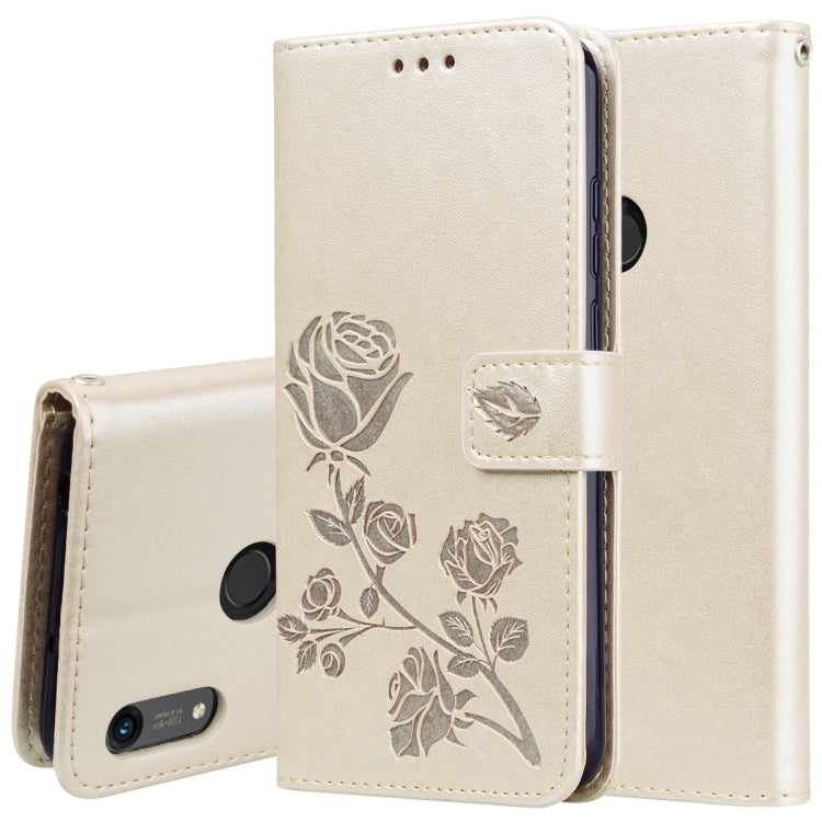 Rose Embossed Horizontal Flip PU Leather Case for Huawei Honor 8A/Y6 2019, with Holder & Card Slots & Wallet
