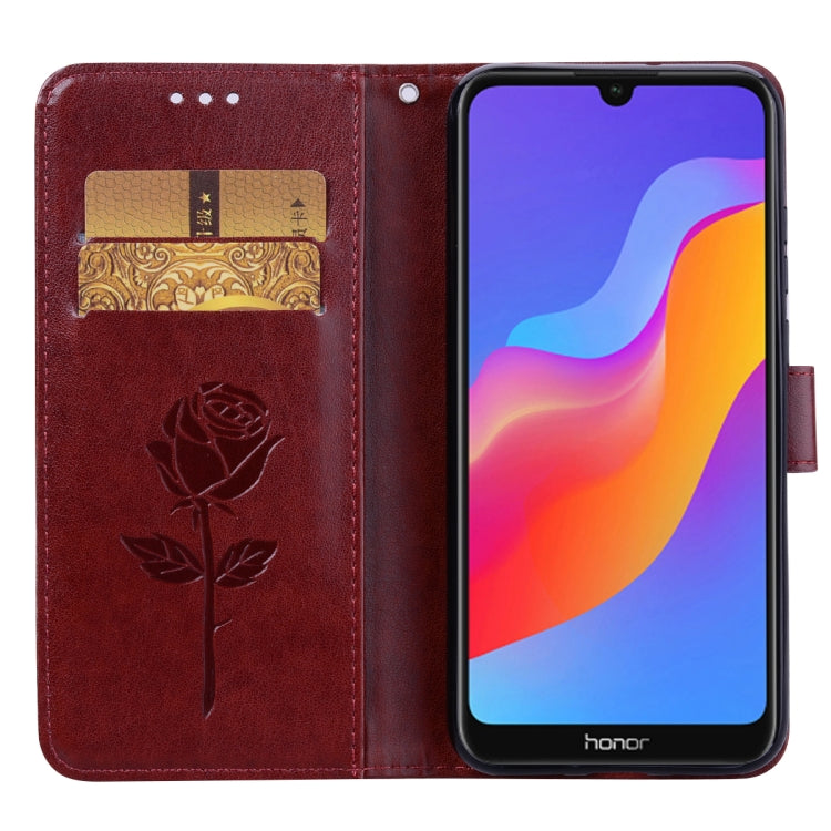 Rose Embossed Horizontal Flip PU Leather Case for Huawei Honor 8A/Y6 2019, with Holder & Card Slots & Wallet