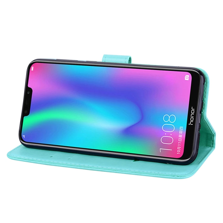 Rose Embossed Horizontal Flip PU Leather Case for Huawei Honor 8C, with Holder & Card Slots & Wallet