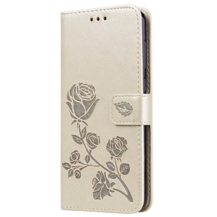 Rose Embossed Horizontal Flip PU Leather Case for Huawei Honor 8C, with Holder & Card Slots & Wallet