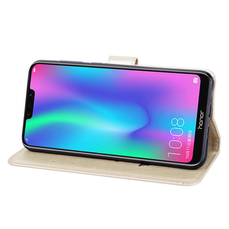 Rose Embossed Horizontal Flip PU Leather Case for Huawei Honor 8C, with Holder & Card Slots & Wallet