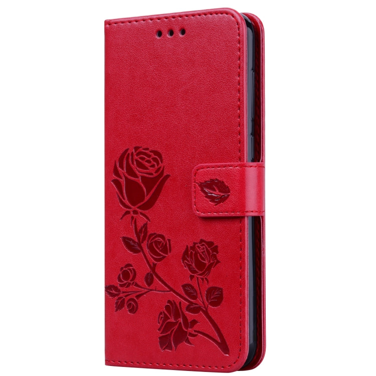 Rose Embossed Horizontal Flip PU Leather Case for Huawei Honor 8C, with Holder & Card Slots & Wallet