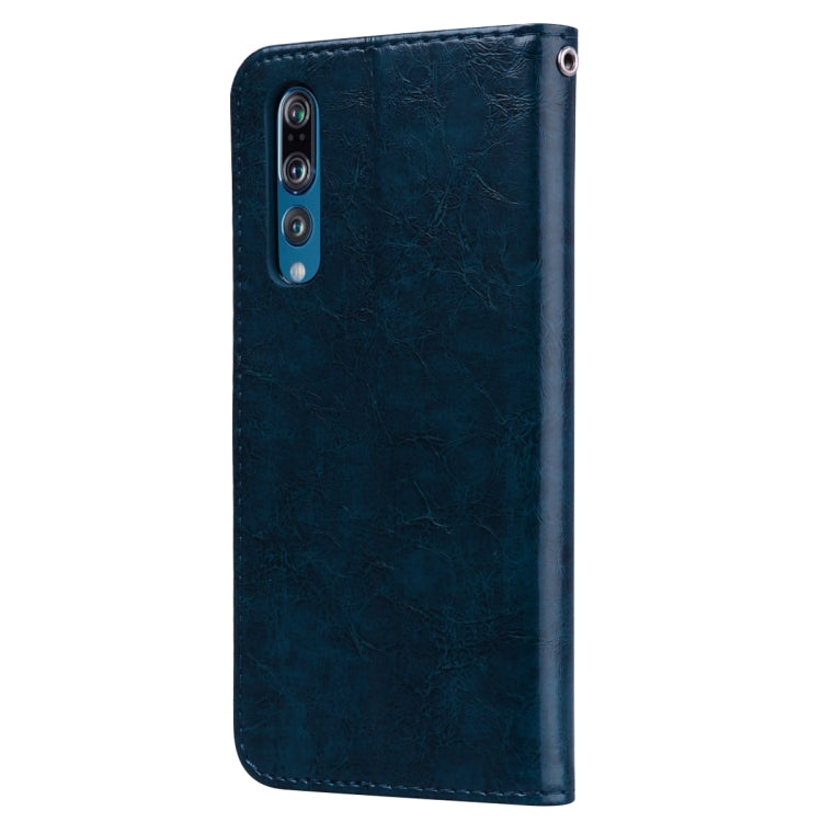 Business Style Oil Wax Texture Horizontal Flip Leather Case for Huawei P30, with Holder & Card Slots & Wallet