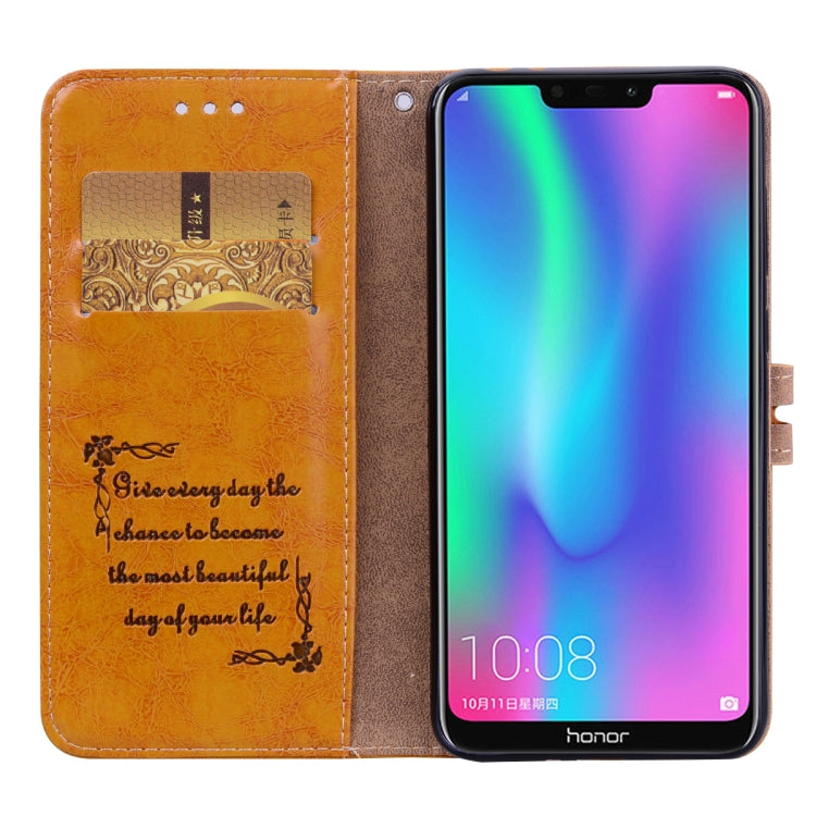 Business Style Oil Wax Texture Horizontal Flip Leather Case for Huawei Honor 8C, with Holder & Card Slots & Wallet