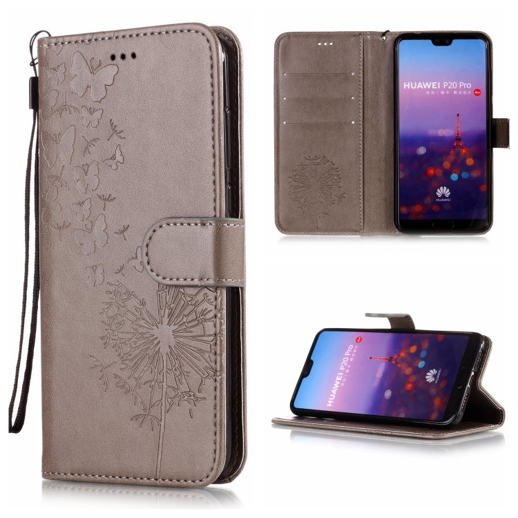 Vintage Embossed Floral Dandelion Pattern Horizontal Flip Leather Case for Huawei P20 Pro, with Card Slot & Holder & Wallet & Lanyard