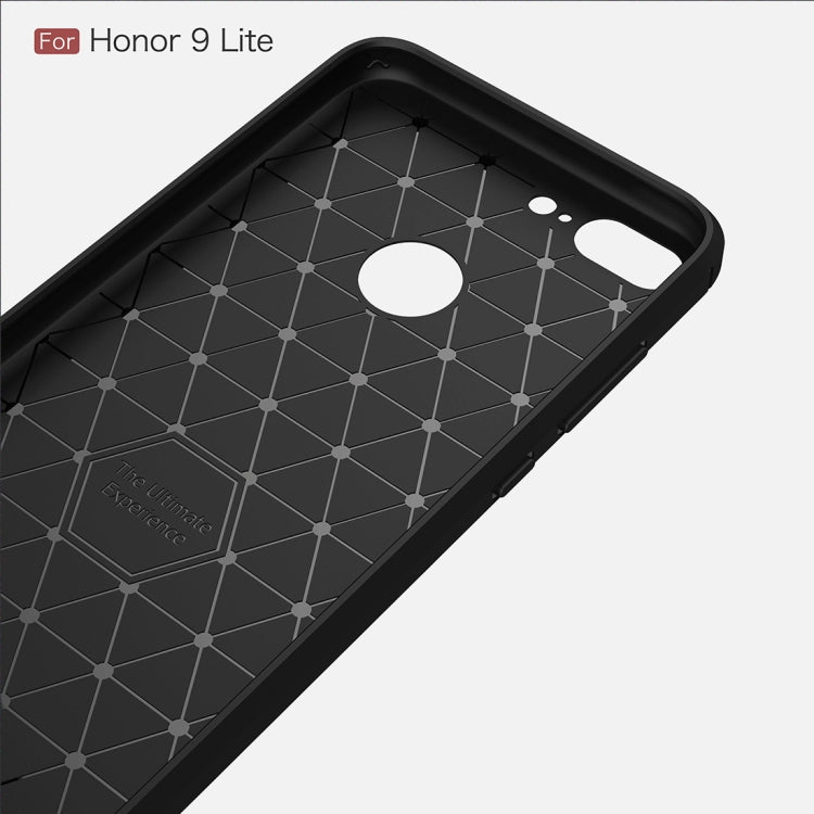 For Huawei Honor 9 Lite Brushed Texture Carbon Fiber Shockproof TPU Protective Back Case