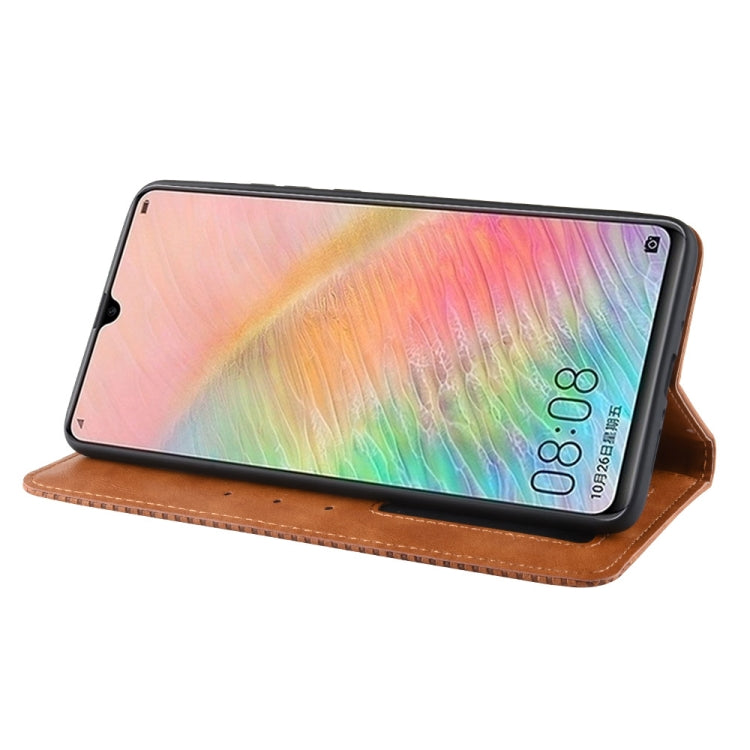 Magnetic Buckle Retro Texture Horizontal Flip Leather Case for Huawei Mate 20, with Holder & Card Slots & Wallet