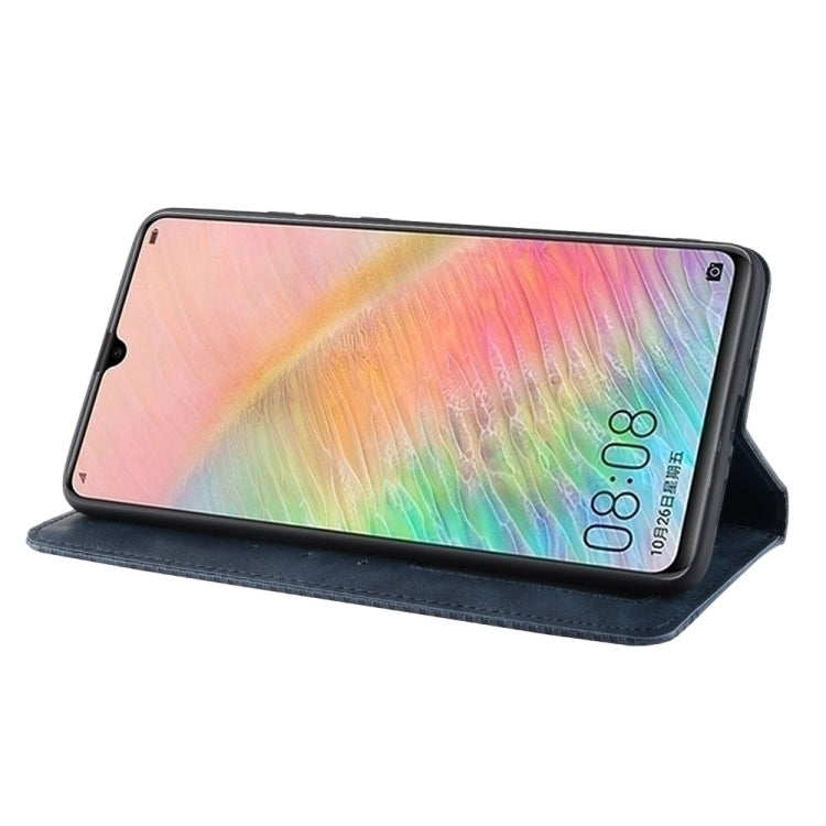 Magnetic Buckle Retro Texture Horizontal Flip Leather Case for Huawei Mate 20 X, with Holder & Card Slots & Wallet