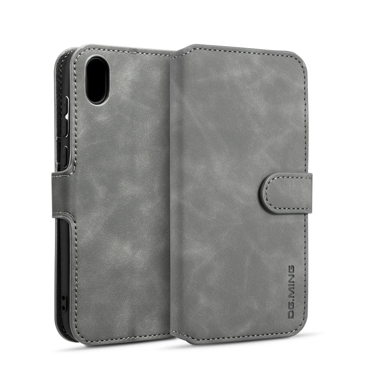 DG.MING Retro Oil Side Horizontal Flip Case for Huawei Honor Y5 (2019), with Holder & Card Slots & Wallet