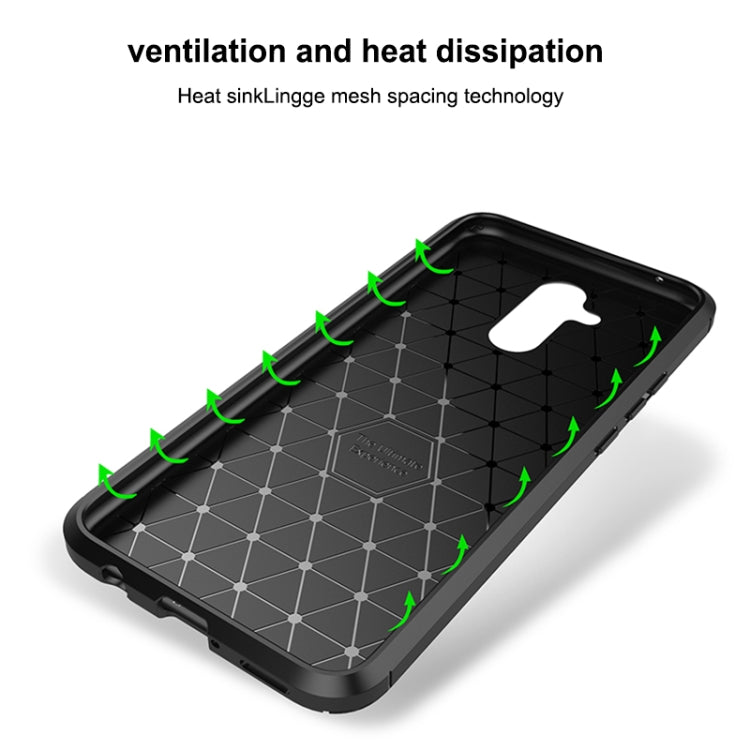 Beetle Shape Carbon Fiber Texture Shockproof TPU Case for Huawei Mate 20 Lite(Brown)