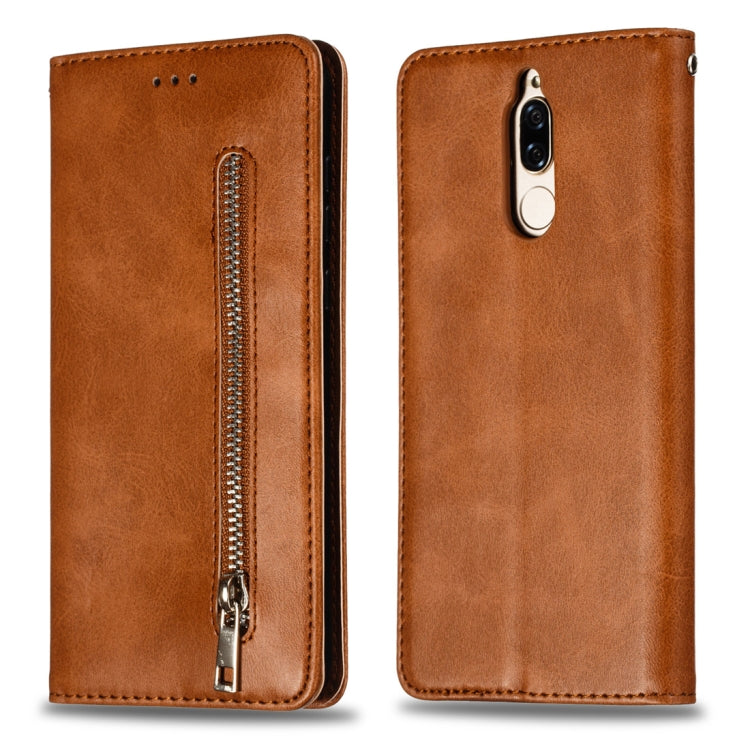 Calf Texture Zipper Magnetic Horizontal Flip Leather Case for Huawei Mate 10 Lite / Maimang 6, with Wallet & Holder & Card Slots