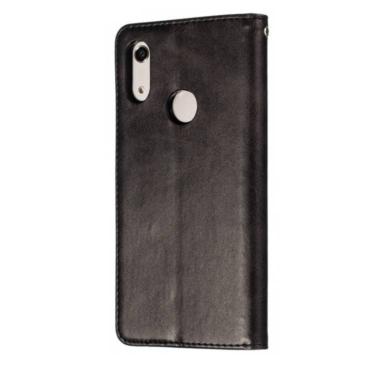 Calf Texture Zipper Magnetic Horizontal Flip Leather Case for Huawei Honor 8A, with Wallet & Holder & Card Slots