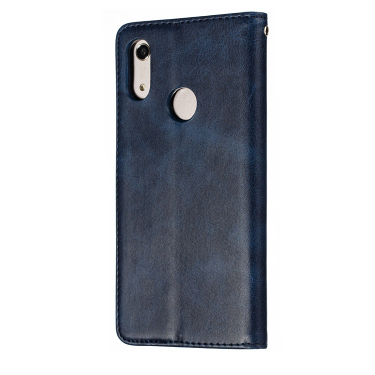 Calf Texture Zipper Magnetic Horizontal Flip Leather Case for Huawei Honor 8A, with Wallet & Holder & Card Slots