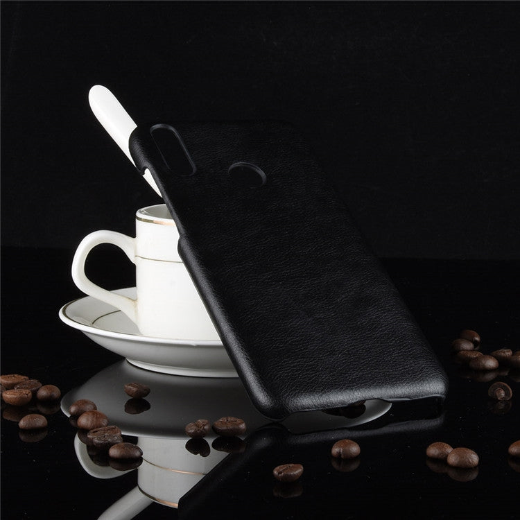 Shockproof Litchi Texture PC + PU Case for Huawei Y7 (2019)