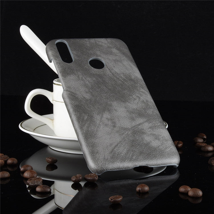 Shockproof Litchi Texture PC + PU Case for Huawei Y7 (2019)