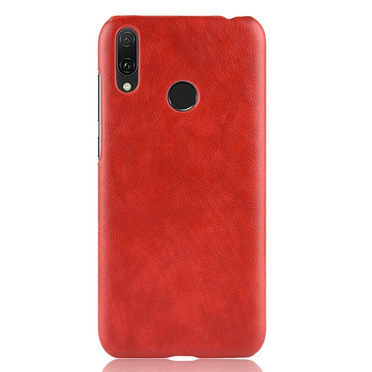Shockproof Litchi Texture PC + PU Case for Huawei Y7 (2019)