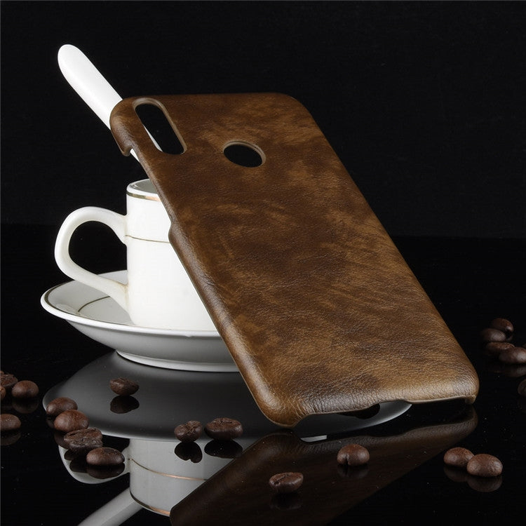 Shockproof Litchi Texture PC + PU Case for Huawei Y7 (2019)