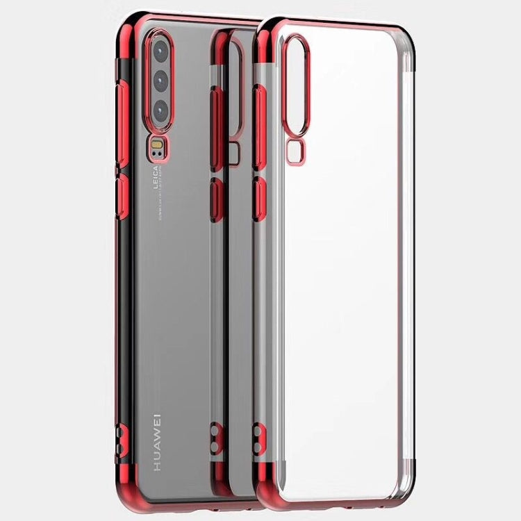 Three Sections Electroplating Side TPU Protective Back Case for Huawei P30 PRO(Red)
