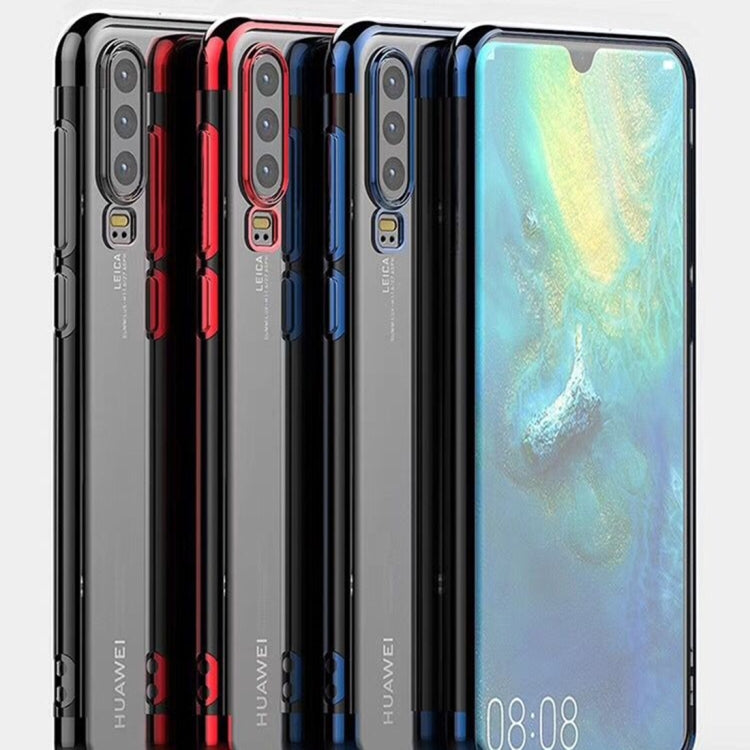 Three Sections Electroplating Side TPU Protective Back Case for Huawei P30 PRO(Red)