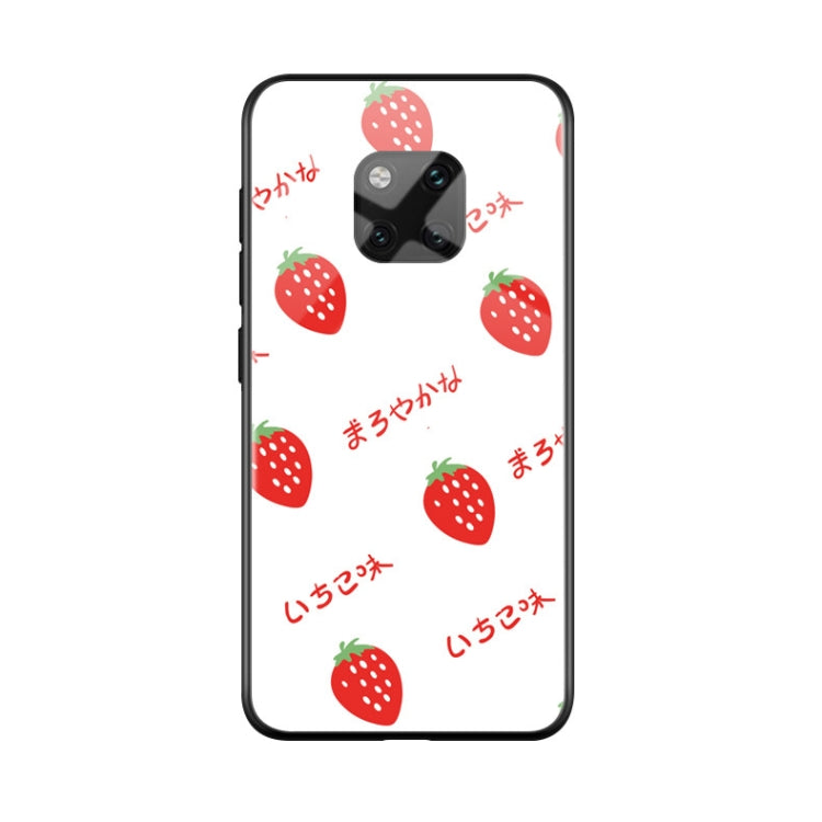 Strawberry Pattern TPU Colorful Painted Glass Case for Huawei Mate 20 Pro