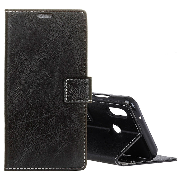 Retro Crazy Horse Texture Horizontal Flip Leather Case for Huawei Y7 (2019), with Holder & Card Slots & Photo Frame