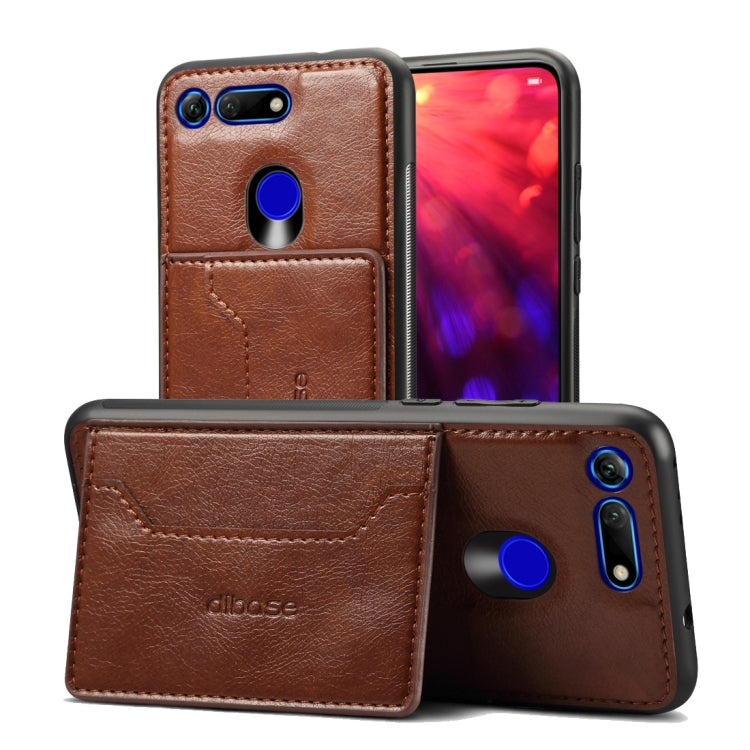 Dibase TPU + PC + PU Crazy Horse Texture Protective Case for Huawei Honor View 20, with Holder & Card Slots