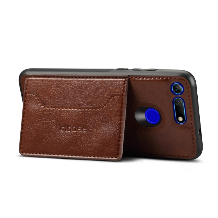 Dibase TPU + PC + PU Crazy Horse Texture Protective Case for Huawei Honor View 20, with Holder & Card Slots