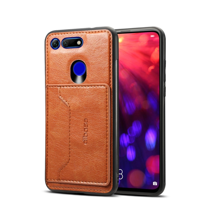 Dibase TPU + PC + PU Crazy Horse Texture Protective Case for Huawei Honor View 20, with Holder & Card Slots