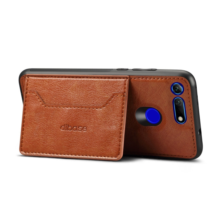 Dibase TPU + PC + PU Crazy Horse Texture Protective Case for Huawei Honor View 20, with Holder & Card Slots