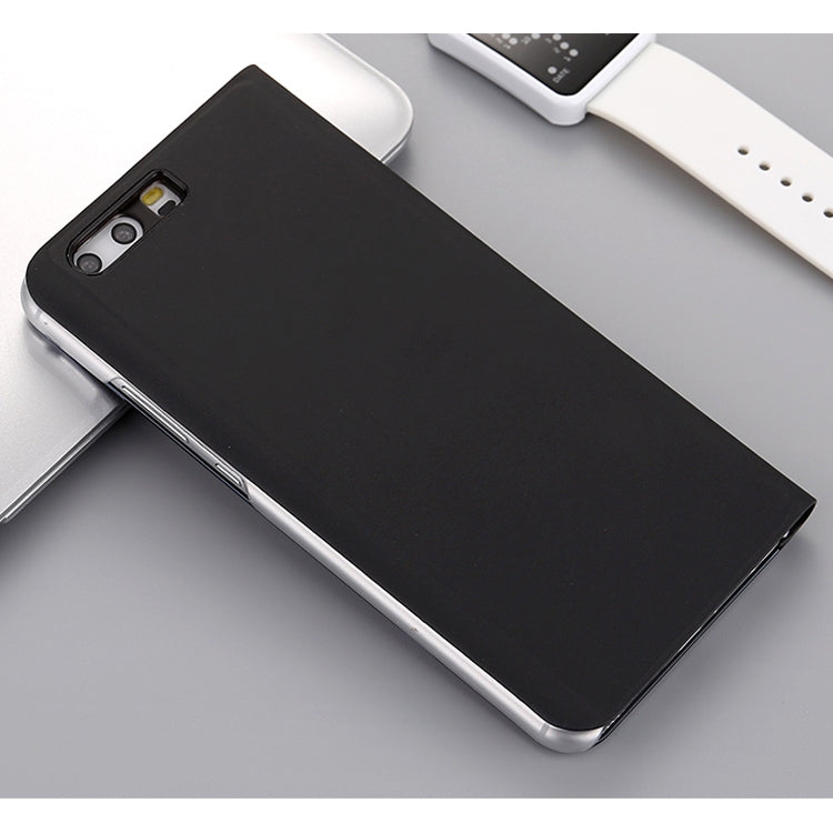 For Huawei P10 Plus Electroplating PC + PU Horizontal Flip Protective Case with Holder & Sleep / Wake-up Function