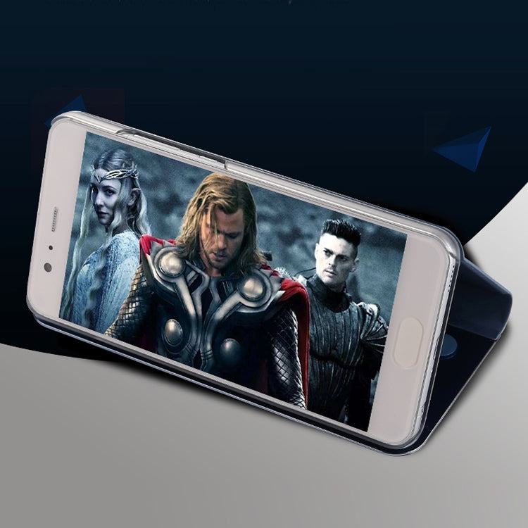 For Huawei P10 Plus Electroplating PC + PU Horizontal Flip Protective Case with Holder & Sleep / Wake-up Function