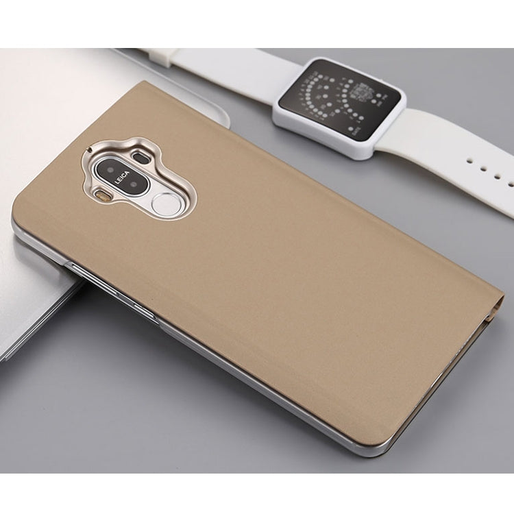 For Huawei Mate 9 Electroplating PC + PU Horizontal Flip Protective Case with Holder & Sleep / Wake-up Function