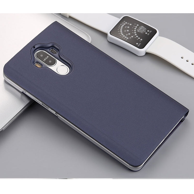 For Huawei Mate 9 Electroplating PC + PU Horizontal Flip Protective Case with Holder & Sleep / Wake-up Function
