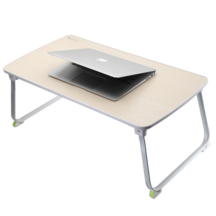 HL36 Leather Surface Portable Folding Small Table Desk Holder Stand for Laptop / Notebook, Support 18 inch and Below Laptops, Max Load Weight: 30kg, Desk Surface Size: 70x36x32.5cm(Khaki Grey)