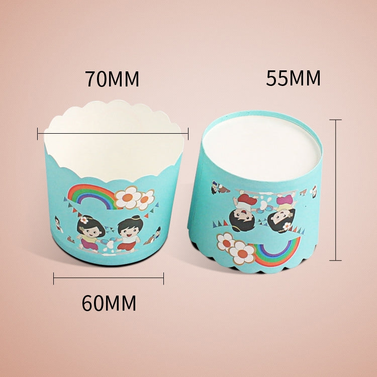 2880 PCS Round Lamination Cake Cup Muffin Cases Chocolate Cupcake Liner Baking Cup, Size: 7 x 6 x 5.5cm, Random Color Delivery
