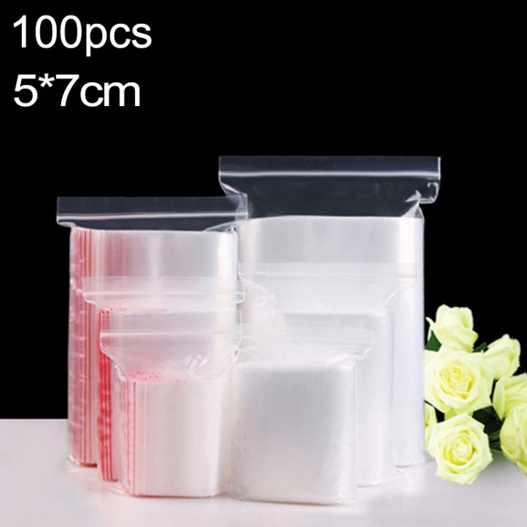1000 PCS 5cm x 7cm PE Self Sealing Clear Zip Lock Packaging Bag, Custom Printing and Size are welcome