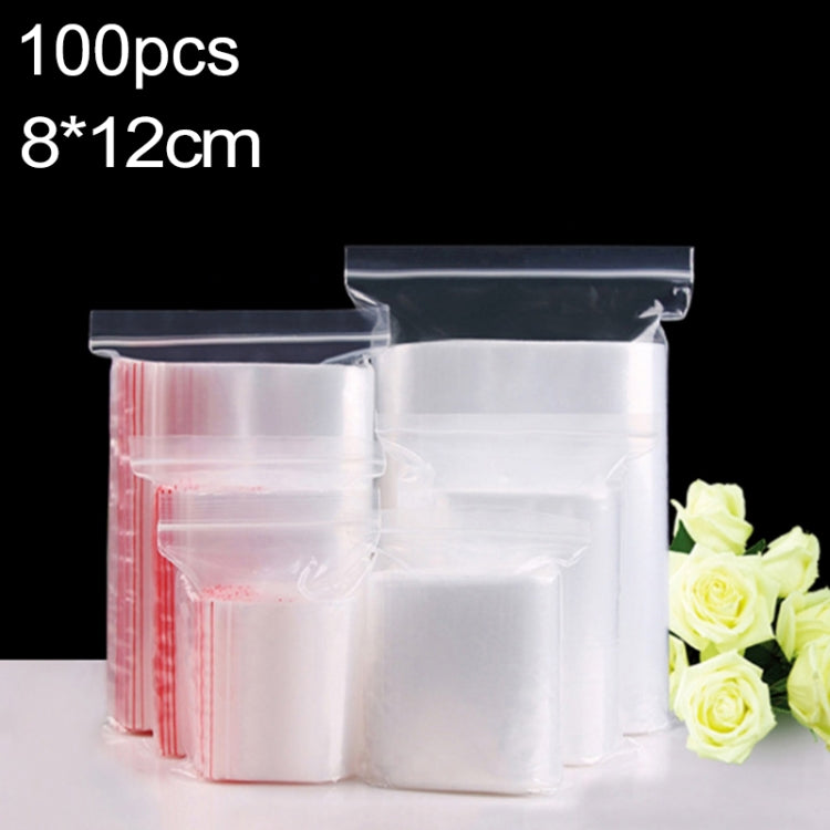 1000 PCS 8cm x 12cm PE Self Sealing Clear Zip Lock Packaging Bag, Custom Printing and Size are welcome