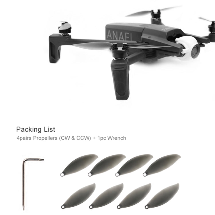 4 Pairs Foldable Hard PC CW / CCW Blades Propellers with Wrench for Parrot Anafi Drone