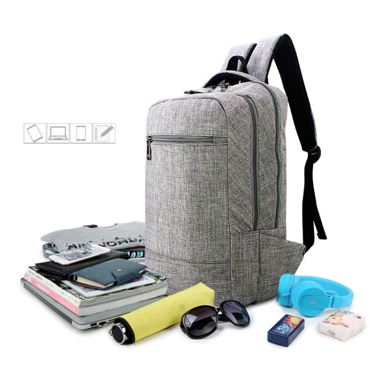 Universal Multi-Function Canvas Cloth Laptop Computer Shoulders Bag Business Backpack Students Bag, Size: 43x28x12cm, For 15.6 inch and Below Macbook, Samsung, Lenovo, Sony, DELL Alienware, CHUWI, ASUS, HP