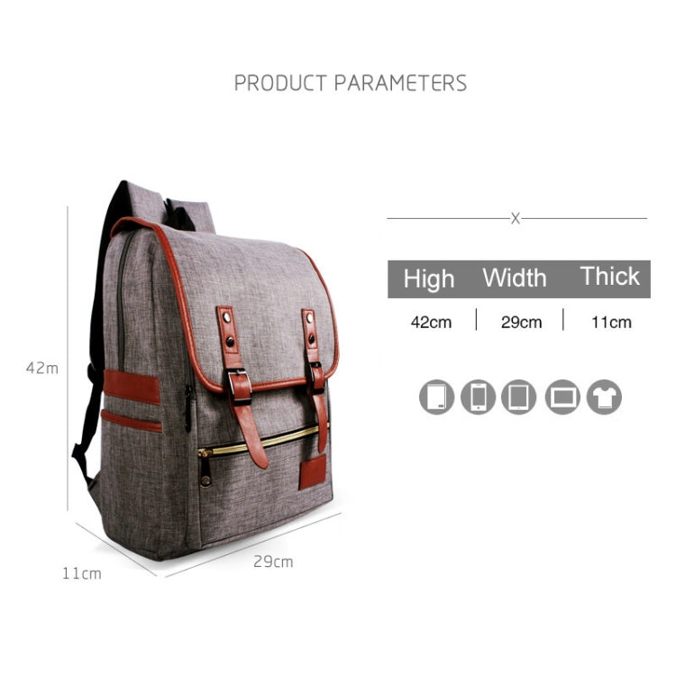Universal Multi-Function Canvas Cloth Laptop Computer Shoulders Bag Business Backpack Students Bag, Size: 42x29x11cm, For 14 inch and Below Macbook, Samsung, Lenovo, Sony, DELL Alienware, CHUWI, ASUS, HP