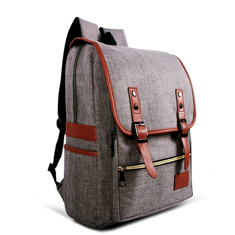 Universal Multi-Function Canvas Cloth Laptop Computer Shoulders Bag Business Backpack Students Bag, Size: 42x29x11cm, For 14 inch and Below Macbook, Samsung, Lenovo, Sony, DELL Alienware, CHUWI, ASUS, HP