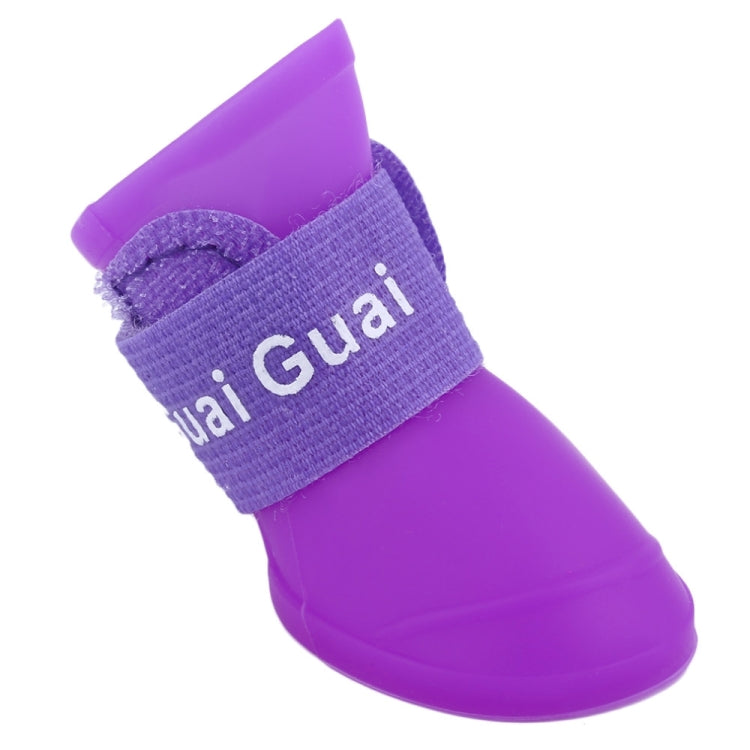 Lovely Pet Dog Shoes Puppy Candy Color Rubber Boots Waterproof Rain Shoes, L, Size:  5.7 x 4.7cm