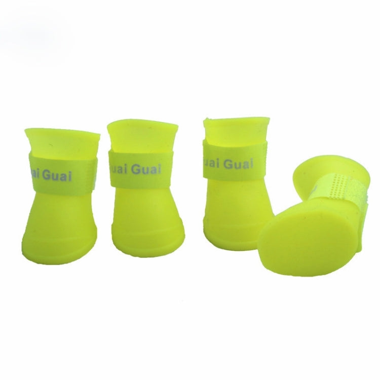 Lovely Pet Dog Shoes Puppy Candy Color Rubber Boots Waterproof Rain Shoes, L, Size:  5.7 x 4.7cm
