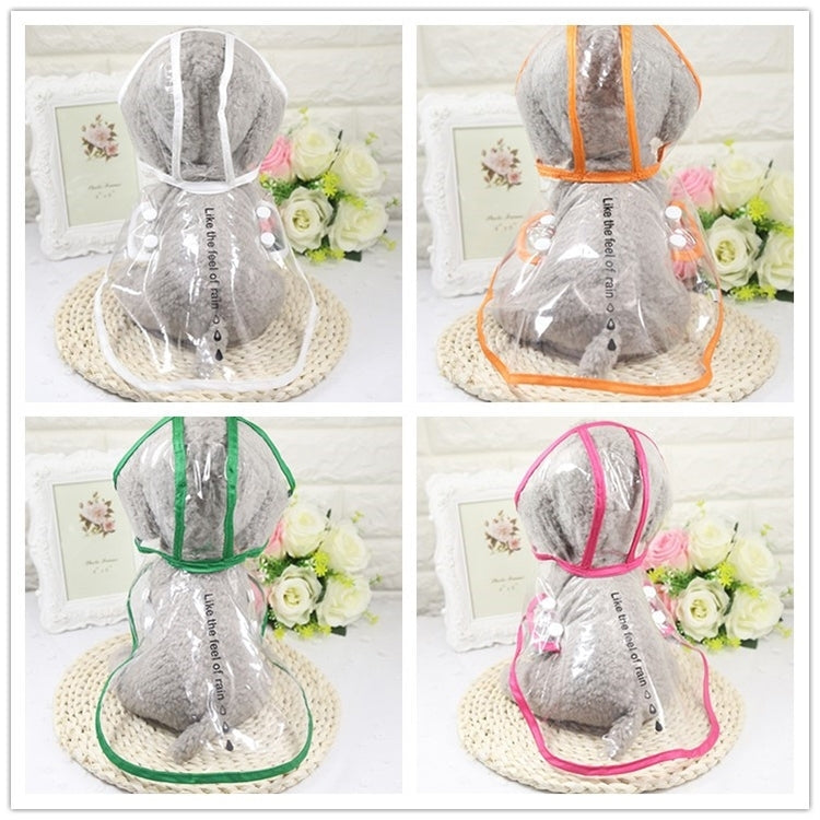 Waterproof Transparent Pet Raincoat Rain Wear Poncho Cloth, M, Harness Chest Size: 31cm, Back Length: 27cm, Pet Weight: 2.5-3.5kg