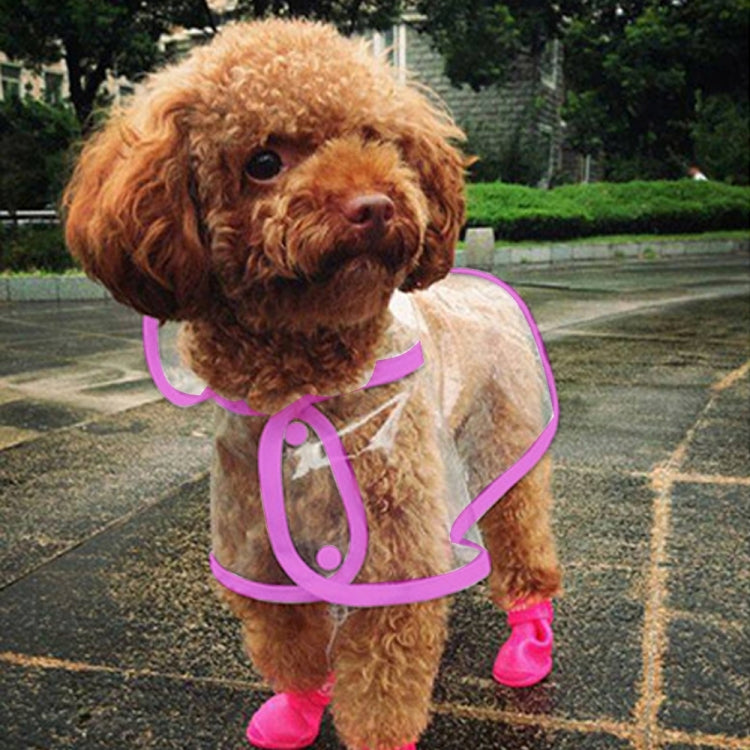 Waterproof Transparent Pet Raincoat Rain Wear Poncho Cloth, XL, Harness Chest Size: 45cm, Back Length: 37cm, Pet Weight: 4.5-5.5kg