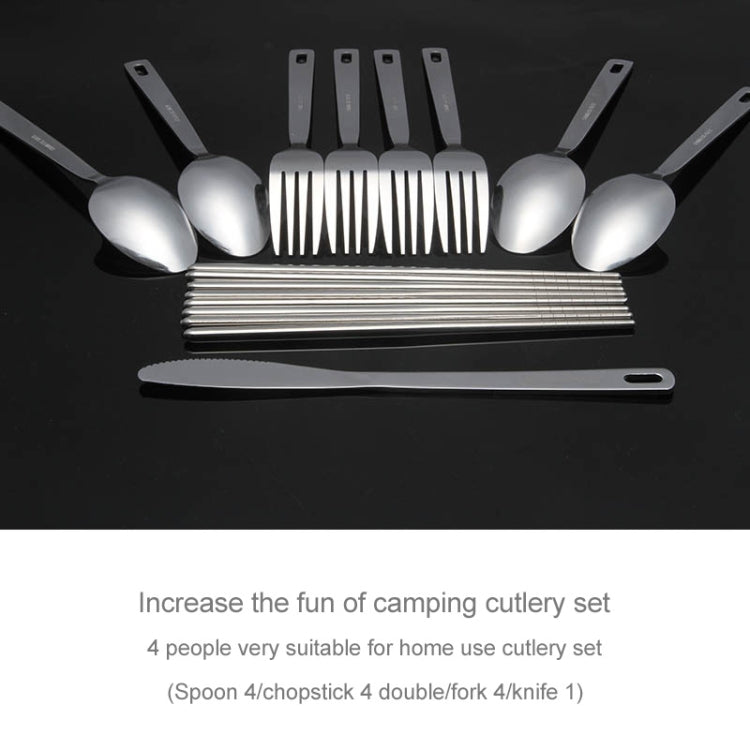 13 in 1 Portable Outdoor Travel Camping Picnic Stainless Steel Tableware Set