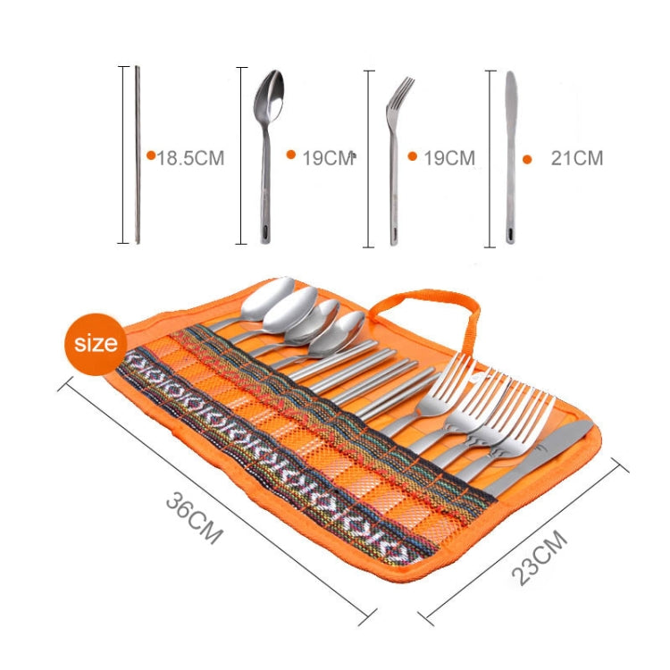 13 in 1 Portable Outdoor Travel Camping Picnic Stainless Steel Tableware Set